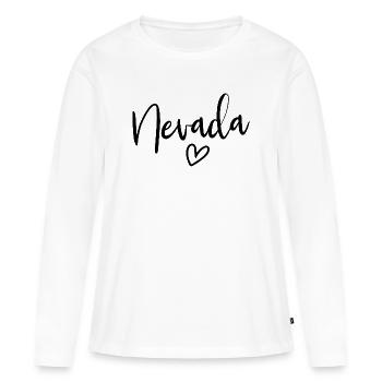Cœur du Nevada Amour des Femmes Nevada - T-shirt manches longues Premium bio Femme - blanc - Devant - Julia (174cm)