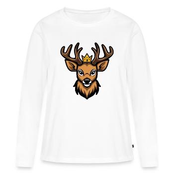 Couronne de tête de cerf - T-shirt manches longues Premium bio Femme - blanc - Devant - Julia (174cm)