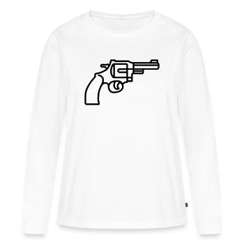 REVOLVER - T-shirt manches longues Premium bio Femme - blanc - Devant - Julia (174cm)