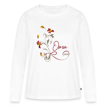 Oma  2026 - Frauen Premium Bio Langarmshirt - Weiß - Vorne - Julia (174cm)