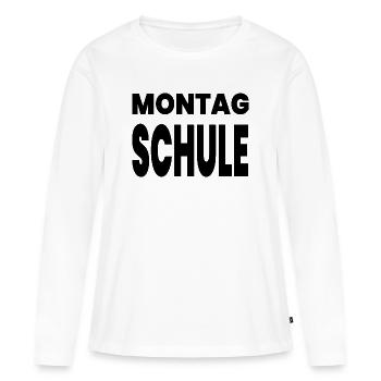 École - T-shirt manches longues Premium bio Femme - blanc - Devant - Julia (174cm)