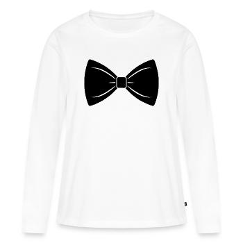 Fliege - Frauen Premium Bio Langarmshirt - Weiß - Vorne - Julia (174cm)