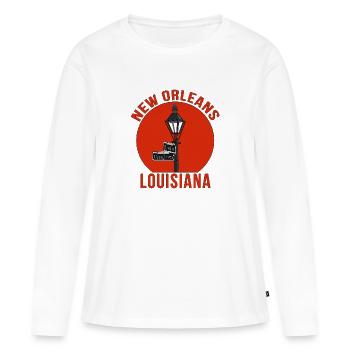 La Nouvelle-Orléans, Louisiane, États-Unis - T-shirt manches longues Premium bio Femme - blanc - Devant - Julia (174cm)