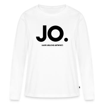 Jo - Frauen Premium Bio Langarmshirt - Weiß - Vorne - Julia (174cm)