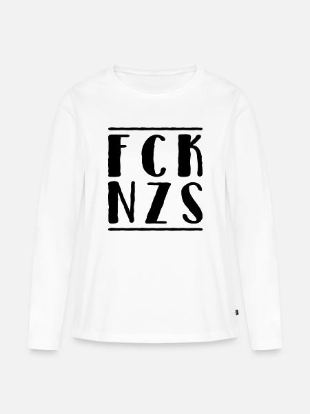 Fck Nzs - Frauen Premium Bio Langarmshirt - Weiß