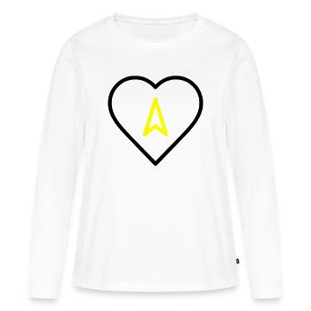 Herz mit Pfeil Richtung - Frauen Premium Bio Langarmshirt - Weiß - Vorne - Julia (174cm)