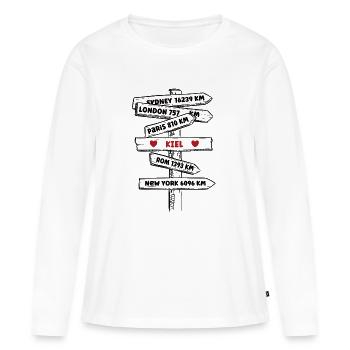 Kiel mer Baltique Kiel Kieler Schleswig Holstein - T-shirt manches longues Premium bio Femme - blanc - Devant - Julia (174cm)