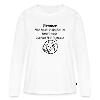 Les retraités voyagent enfin - T-shirt manches longues Premium bio Femme - blanc - Devant - Julia (174cm)