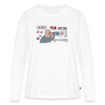 Warten auf 15 - Frauen Premium Bio Langarmshirt - Weiß - Vorne - Julia (174cm)