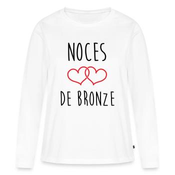 Bronze Wedding 22 Years of Love - Women's Premium Organic Long Sleeve Shirt - white - Front - Julia (174cm)