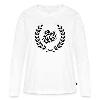 Rimani selvaggio - Maglia a maniche lunghe ecologica premium da donna - bianco - Fronte - Julia (174cm)