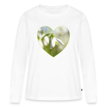 Conception du Cœur du Perce-Neige - T-shirt manches longues Premium bio Femme - blanc - Devant - Julia (174cm)