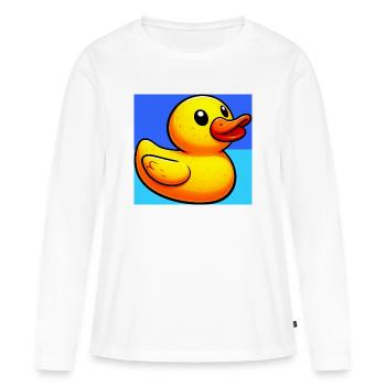 Caneton Canard Canard Canard - T-shirt manches longues Premium bio Femme - blanc - Devant - Julia (174cm)