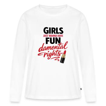 Girls Just Wanna Have Fun-damental Rights - Frauen Premium Bio Langarmshirt - Weiß - Vorne - Julia (174cm)