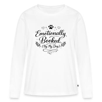 Émotionnellement réservé - T-shirt manches longues Premium bio Femme - blanc - Devant - Julia (174cm)