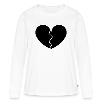 Le cœur brisé - T-shirt manches longues Premium bio Femme - blanc - Devant - Julia (174cm)