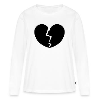 Le cœur brisé - T-shirt manches longues Premium bio Femme - blanc - Devant - Julia (174cm)