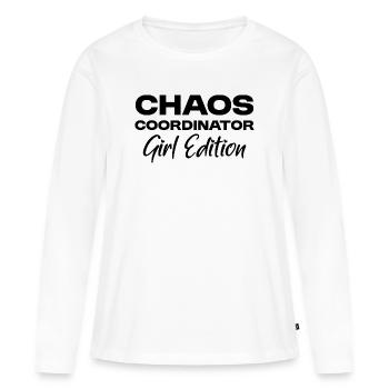 Chaos-Koordinator - Girl Edition - Girl Mom - Frauen Premium Bio Langarmshirt - Weiß - Vorne - Julia (174cm)