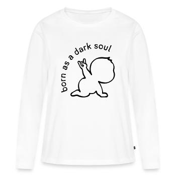 Né en âme sombre - T-shirt manches longues Premium bio Femme - blanc - Devant - Julia (174cm)