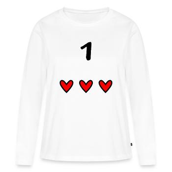 1. 1 year. 1st ANNIVERSARY. 1 YEAR ANNIVERSARY ANNIVERSARY. A - Women's Premium Organic Long Sleeve Shirt - white - Front - Julia (174cm)