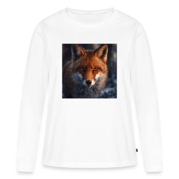 Reconnaissance de renard au crépuscule - T-shirt manches longues Premium bio Femme - blanc - Devant - Julia (174cm)