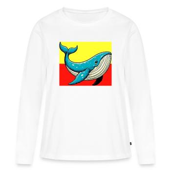 Wal - Frauen Premium Bio Langarmshirt - Weiß - Vorne - Julia (174cm)