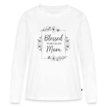 Happy To Be Mom Mom Gift - Women's Premium Organic Long Sleeve Shirt - white - Front - Julia (174cm)