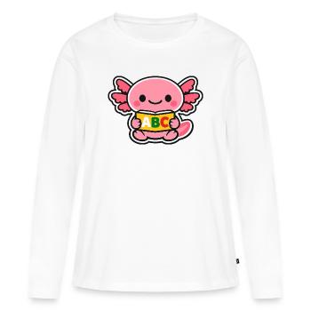 ABC axolotl mit Flügeln - Frauen Premium Bio Langarmshirt - Weiß - Vorne - Julia (174cm)