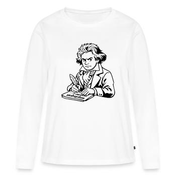Beethoven - T-shirt manches longues Premium bio Femme - blanc - Devant - Julia (174cm)