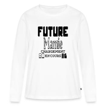Future Mamie Chargement En Cours - T-shirt manches longues Premium bio Femme - blanc - Devant - Julia (174cm)