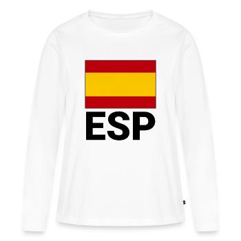 Drapeau sportif espagnol avec abréviation ESP - T-shirt manches longues Premium bio Femme - blanc - Devant - Julia (174cm)
