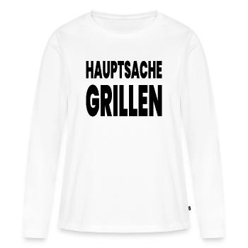 Griller - T-shirt manches longues Premium bio Femme - blanc - Devant - Julia (174cm)