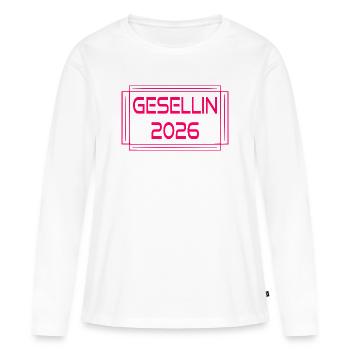 Certificat de compagnon Diplôme 2026 Compagne - T-shirt manches longues Premium bio Femme - blanc - Devant - Julia (174cm)