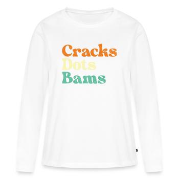 Fissures Points Bams Carreaux de Mahjong Amant - T-shirt manches longues Premium bio Femme - blanc - Devant - Julia (174cm)