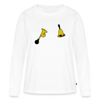 Glocke & Hupe - Frauen Premium Bio Langarmshirt - Weiß - Vorne - Julia (174cm)