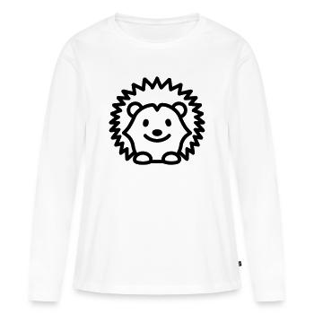 hérisson - T-shirt manches longues Premium bio Femme - blanc - Devant - Julia (174cm)