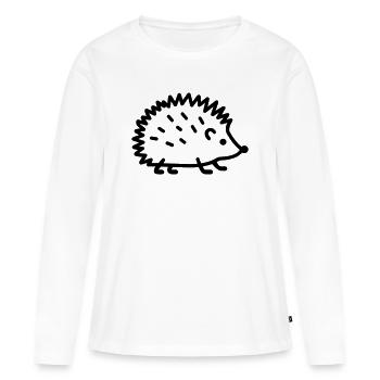 hérisson - T-shirt manches longues Premium bio Femme - blanc - Devant - Julia (174cm)