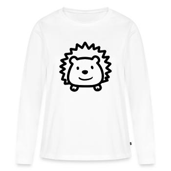 hérisson - T-shirt manches longues Premium bio Femme - blanc - Devant - Julia (174cm)