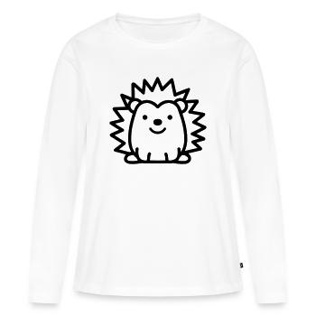hérisson - T-shirt manches longues Premium bio Femme - blanc - Devant - Julia (174cm)