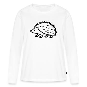 hérisson - T-shirt manches longues Premium bio Femme - blanc - Devant - Julia (174cm)