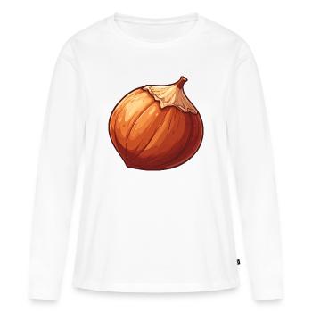 Noisette - T-shirt manches longues Premium bio Femme - blanc - Devant - Julia (174cm)