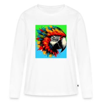 perroquet - T-shirt manches longues Premium bio Femme - blanc - Devant - Julia (174cm)