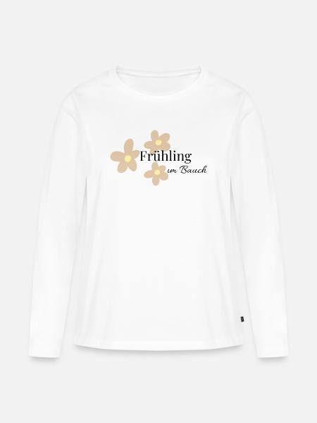 Frühling im Bauch   - Frauen Premium Bio Langarmshirt - Weiß
