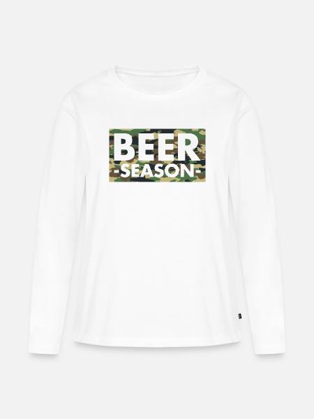 Beer Season - Bier Saison - Frauen Premium Bio Langarmshirt - Weiß