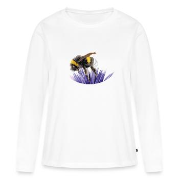 bourdon - T-shirt manches longues Premium bio Femme - blanc - Devant - Julia (174cm)