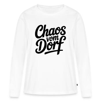 Chaos du village, drôle de dicton pour les enfants du village - T-shirt manches longues Premium bio Femme - blanc - Devant - Julia (174cm)