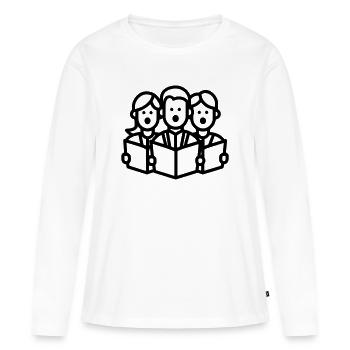 chorale - T-shirt manches longues Premium bio Femme - blanc - Devant - Julia (174cm)