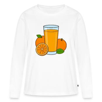 Jus d'orange - T-shirt manches longues Premium bio Femme - blanc - Devant - Julia (174cm)
