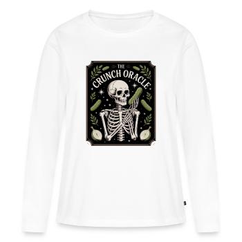 Le croquant Oracle Squelette Et Concombres Humour - T-shirt manches longues Premium bio Femme - blanc - Devant - Julia (174cm)