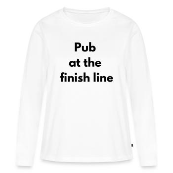 Pub at the finish line - T-shirt manches longues Premium bio Femme - blanc - Devant - Julia (174cm)